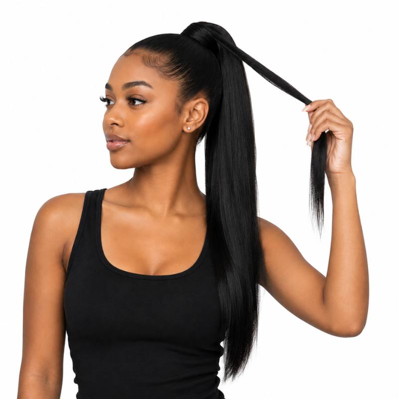 Jet Black Ponytail