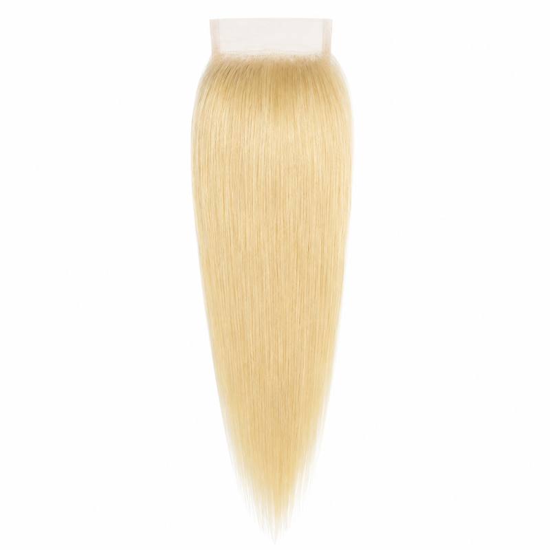 Blonde Straight 4x4 Transparent Lace Closure