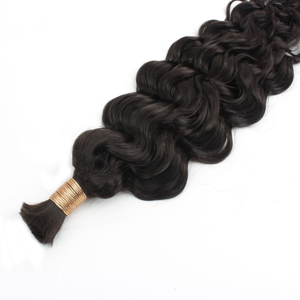 Beach Wave Bulk Human Hair Extensions