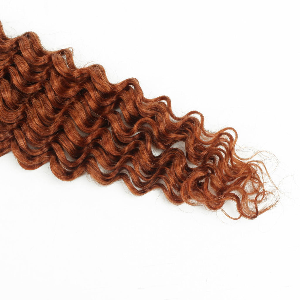 Copper Deep Wave Bulk Human Braiding Hair