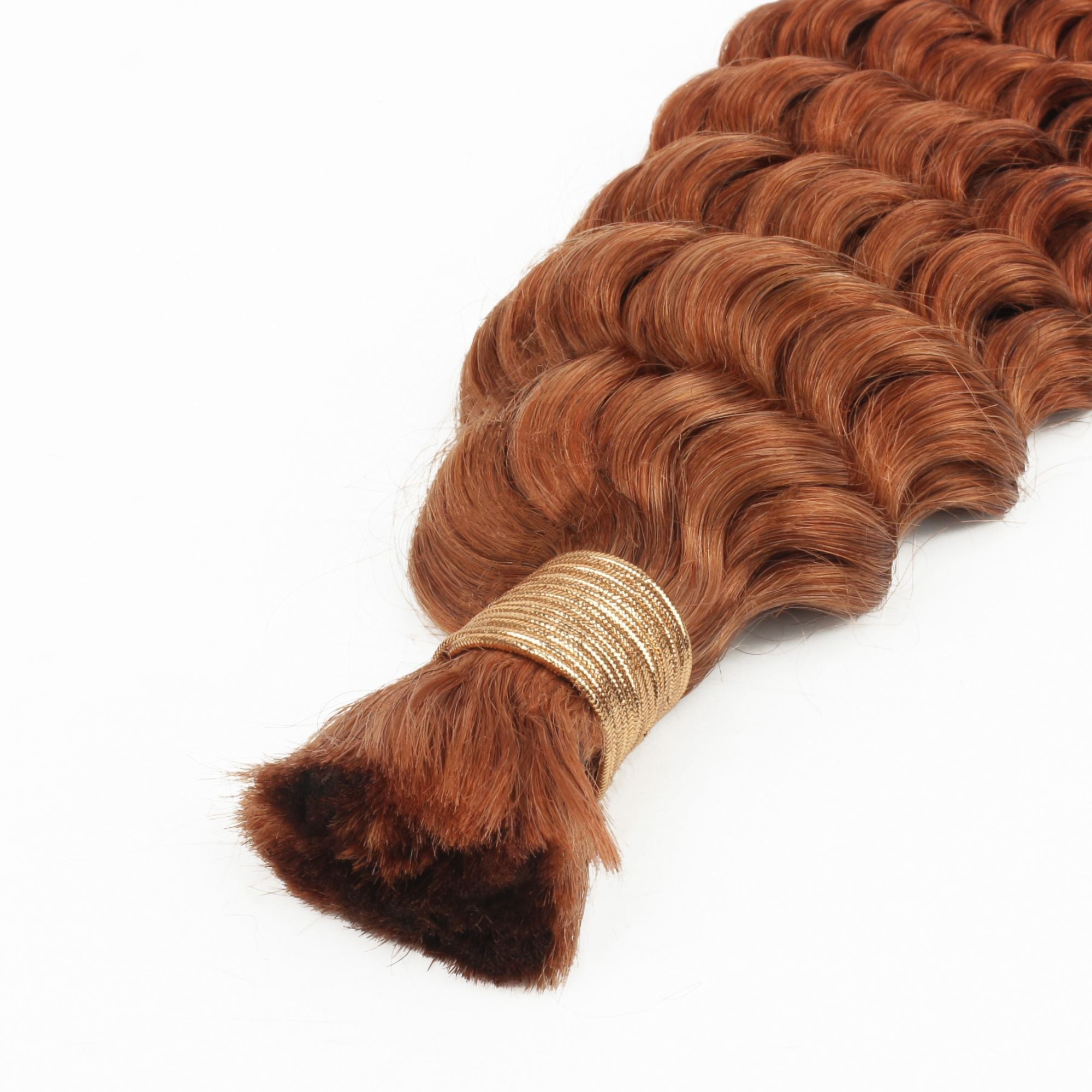 Copper Deep Wave Bulk Human Braiding Hair