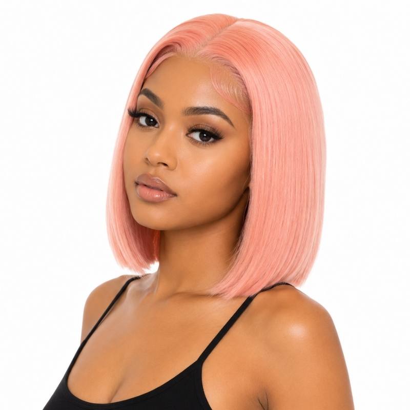 Cotton Candy 13x4 Transparent Lace Front Bob Wig