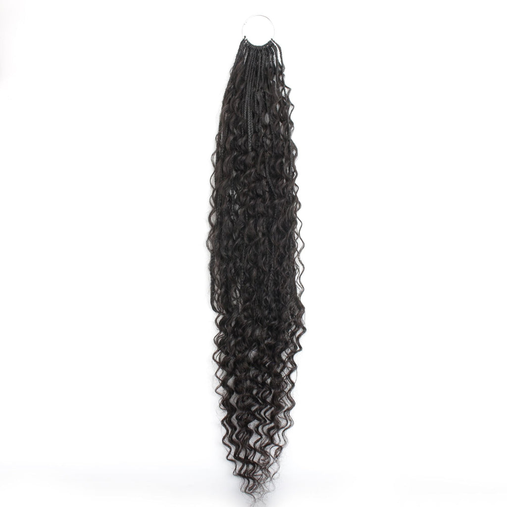 Deep Wave Boho Braids with Human Hair Blend