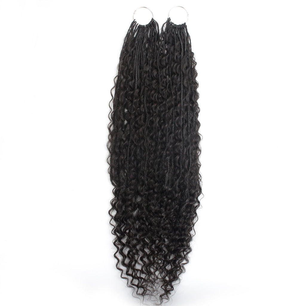 Deep Wave Boho Braids with Human Hair Blend