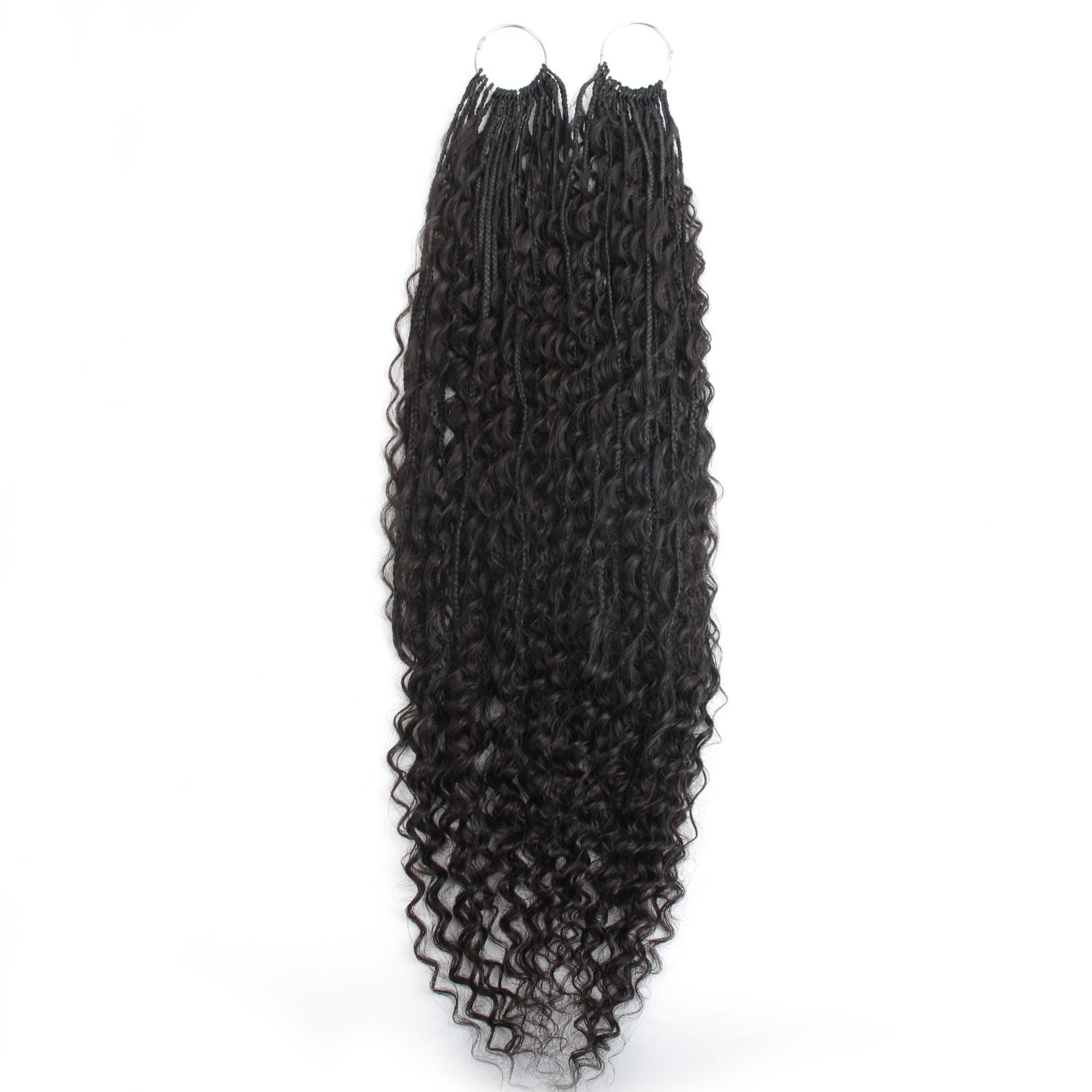 Deep Wave Boho Braids with Human Hair Blend