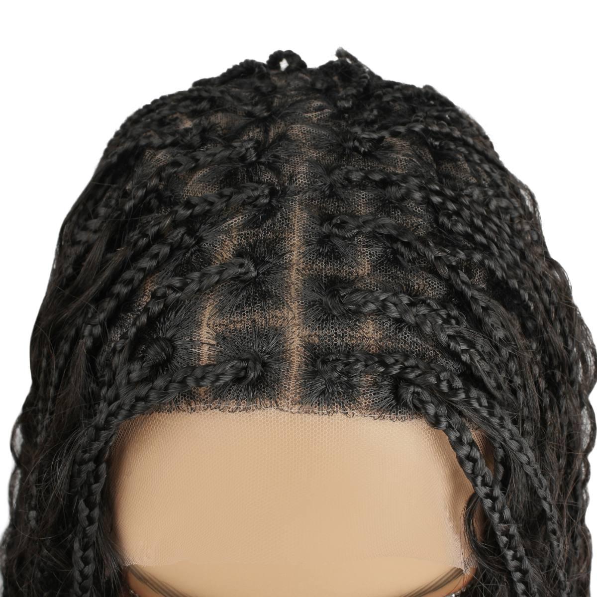 Human Hair Blended Boho Braid Full Lace Wig