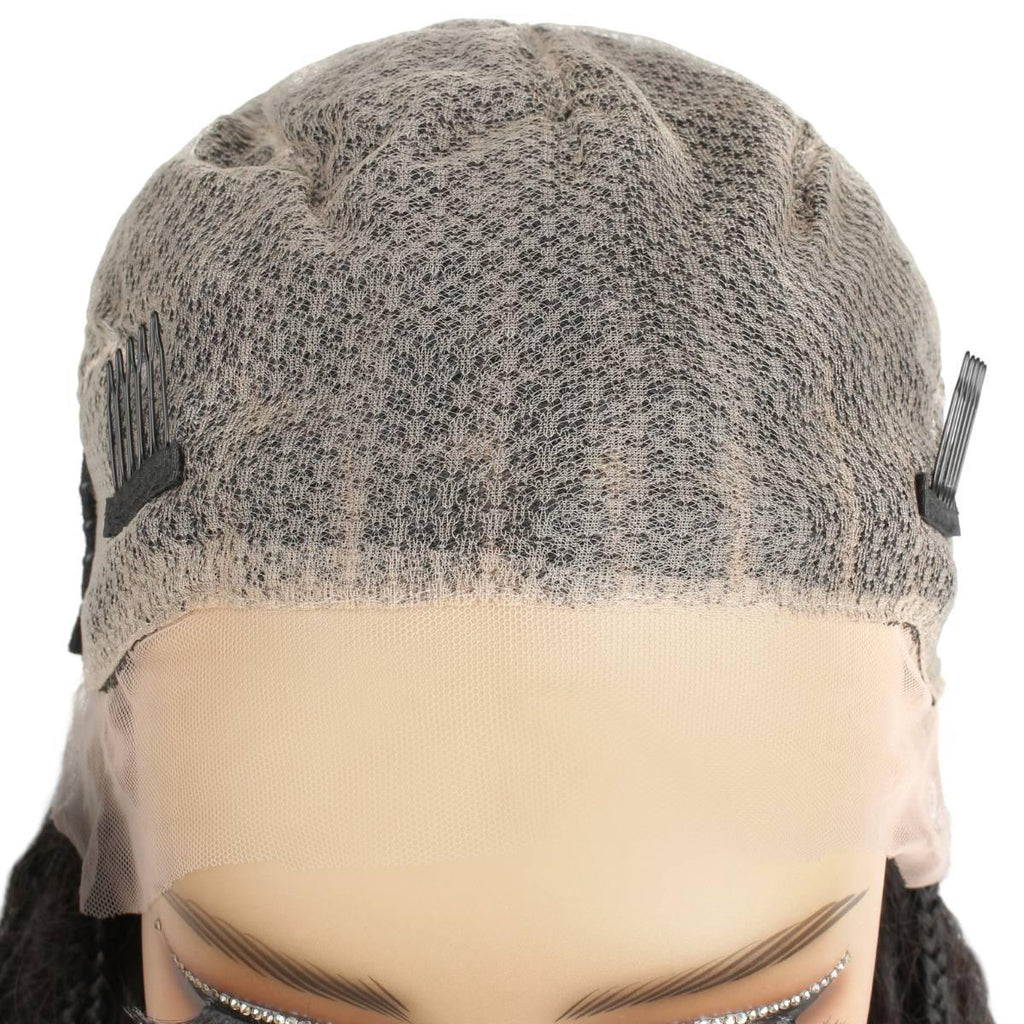 Human Hair Blended Boho Braid Full Lace Wig