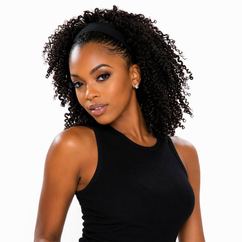 Jerry Curl Headband Wig