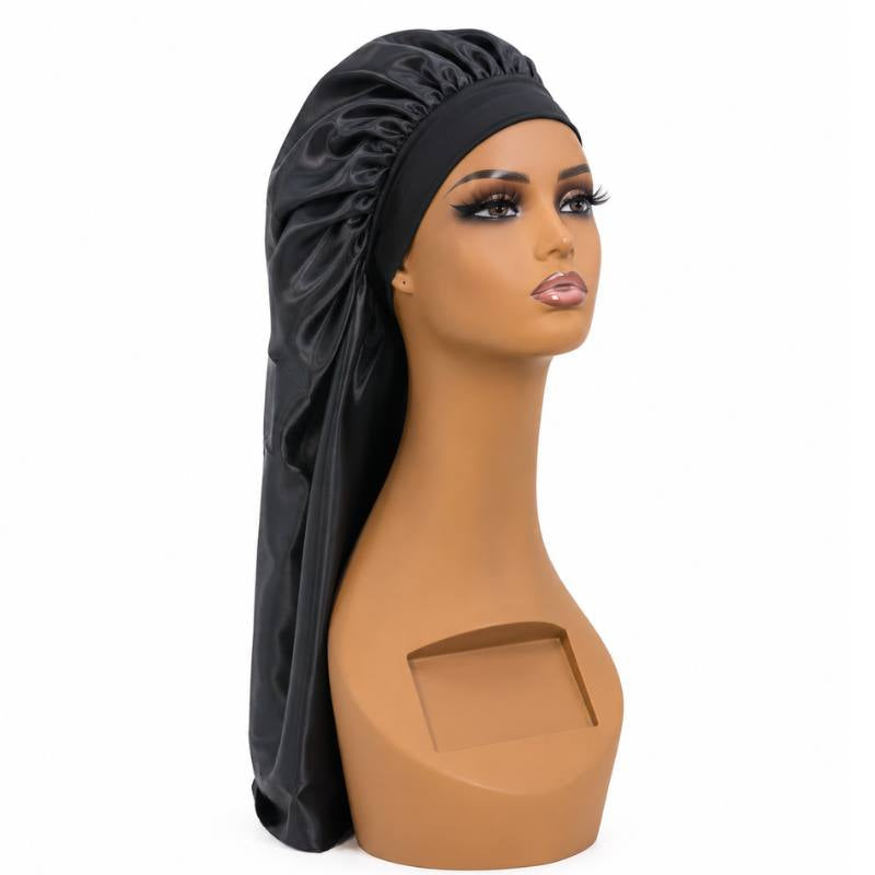 Black Long Silk Bonnet