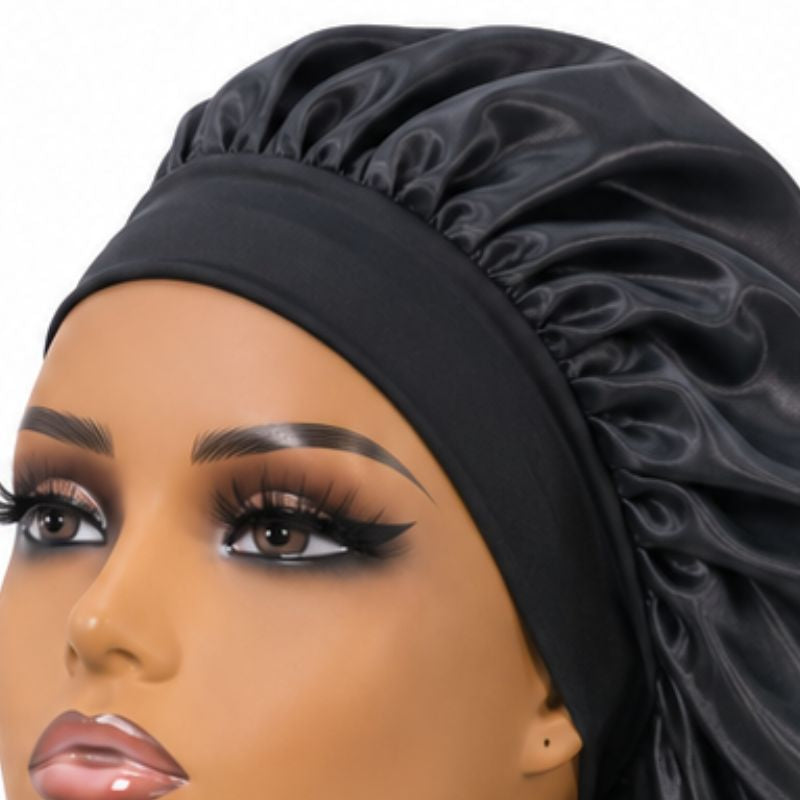 Black Long Silk Bonnet