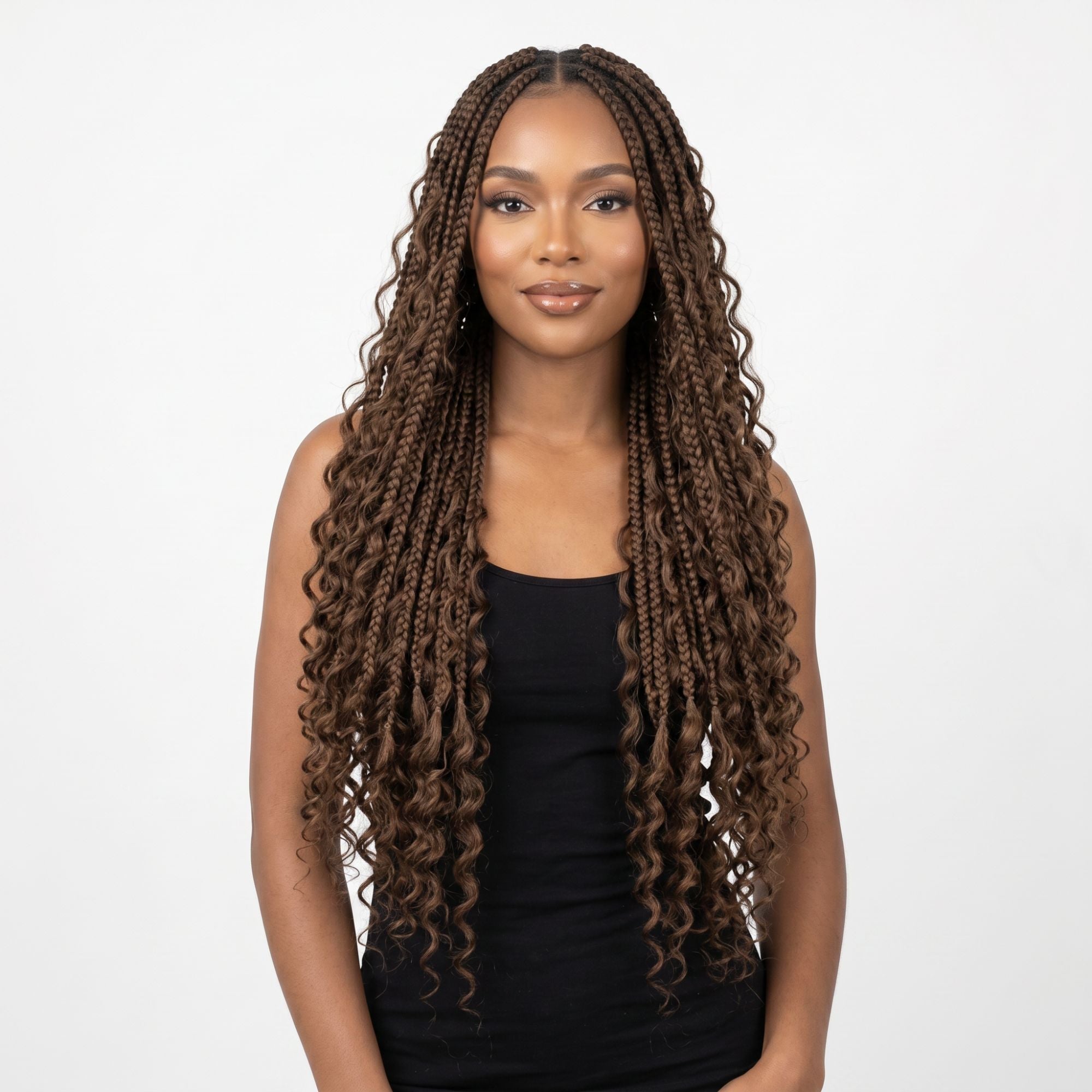 Medium Brown Deep Wave Bulk Human Hair Extensions