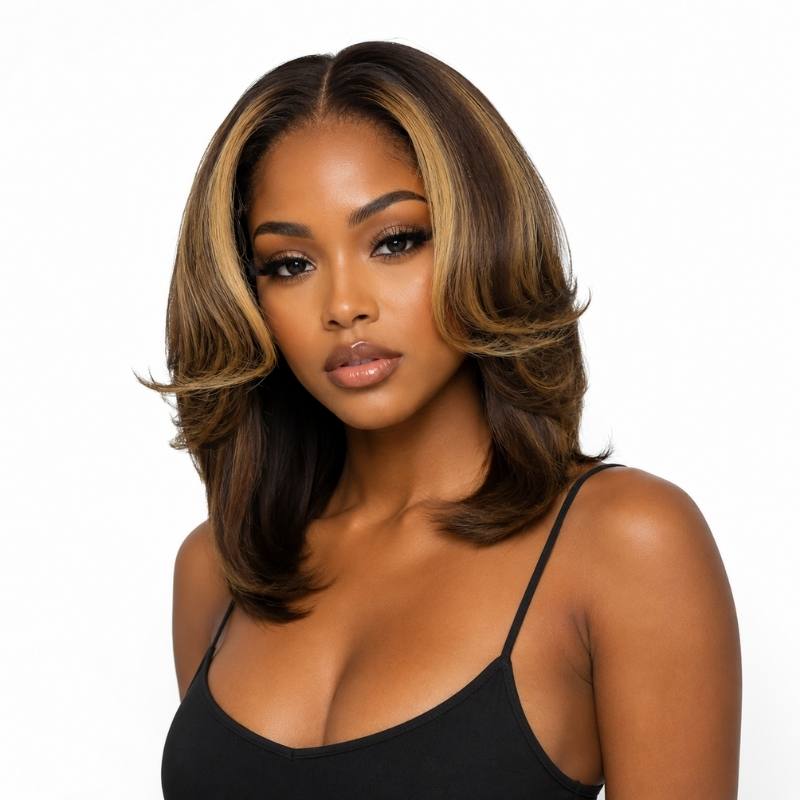 Raw Toffee Flip Glueless 5x5 HD Lace Closure Bob Wig
