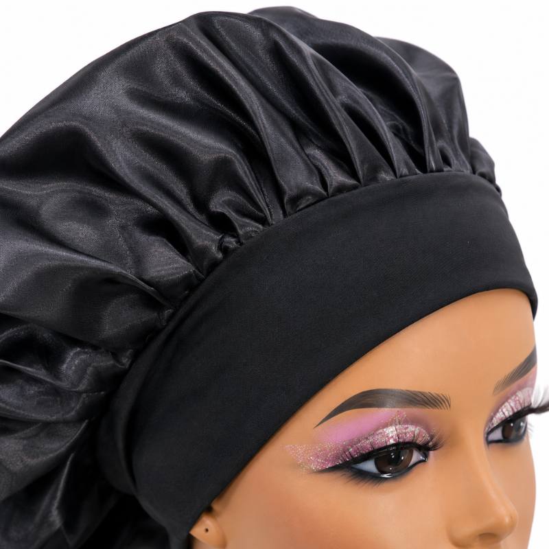 Black Round Silk Bonnet