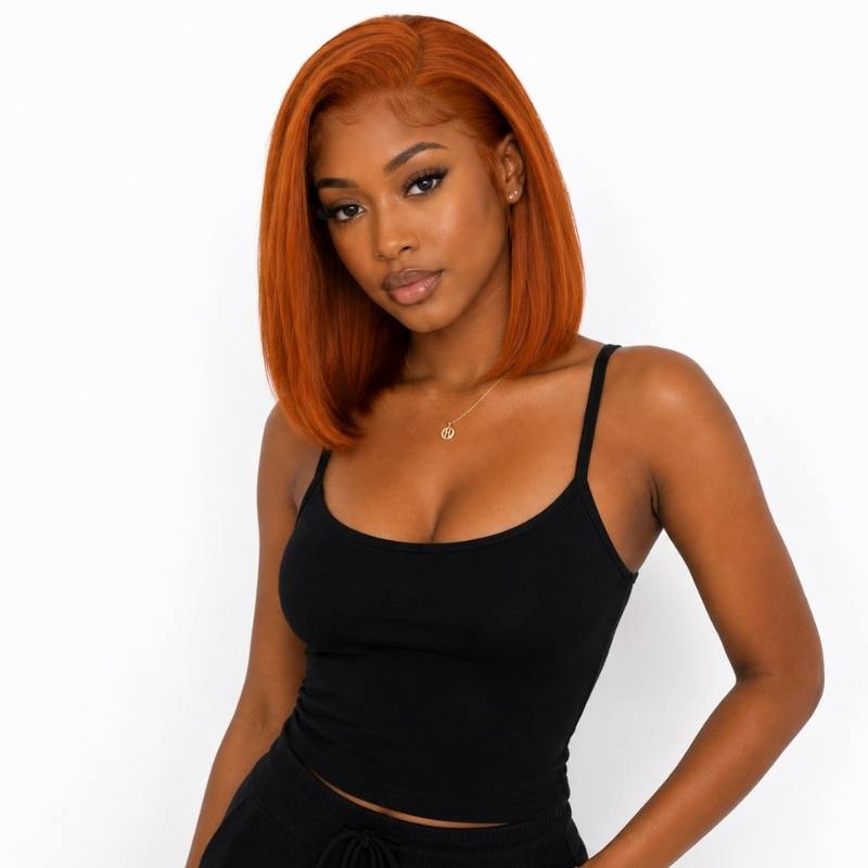Taylor Jade Copper Glow — 13x4 Transparent Lace Front Bob Wig