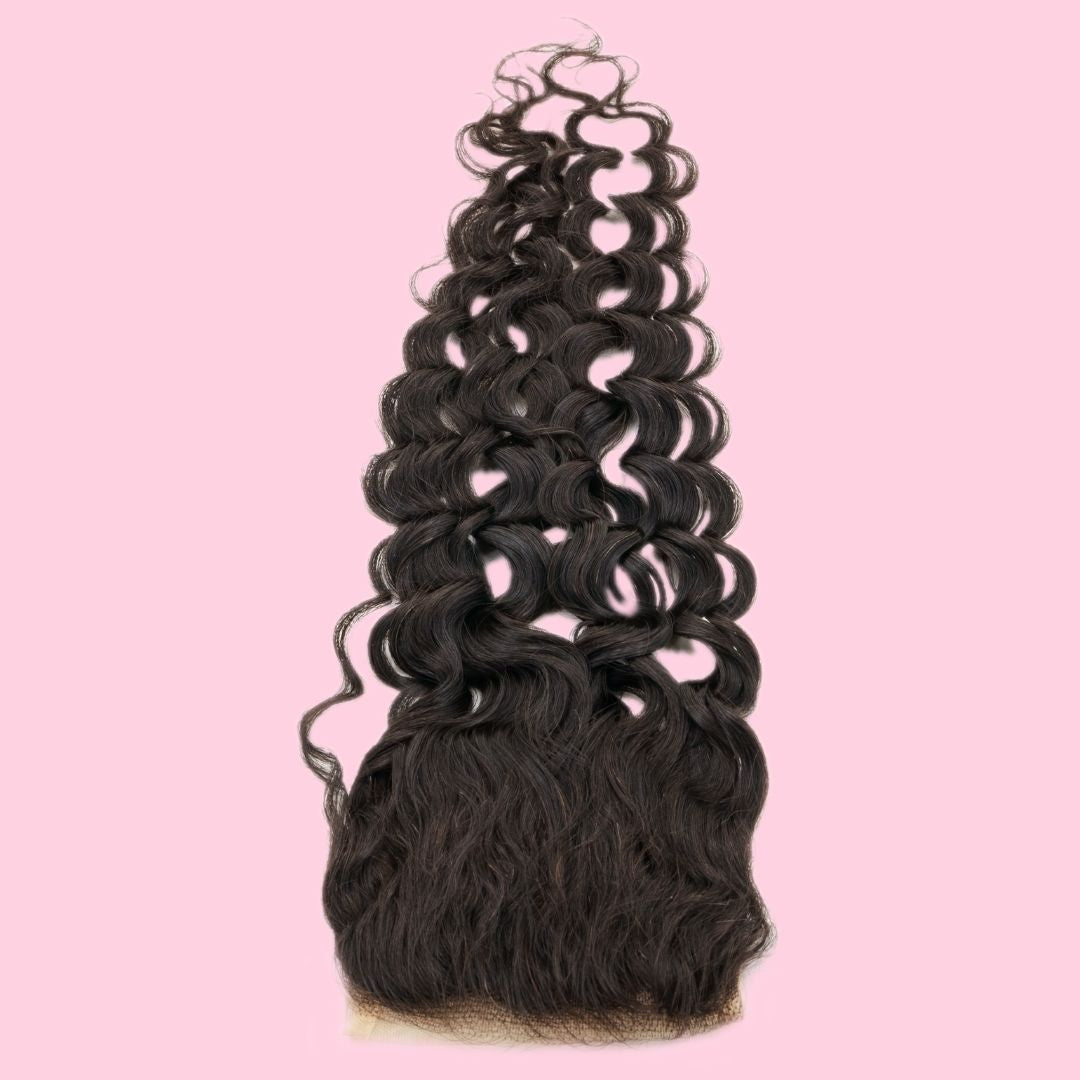 Spanish Wave 4x4 Transparent Lace Closure